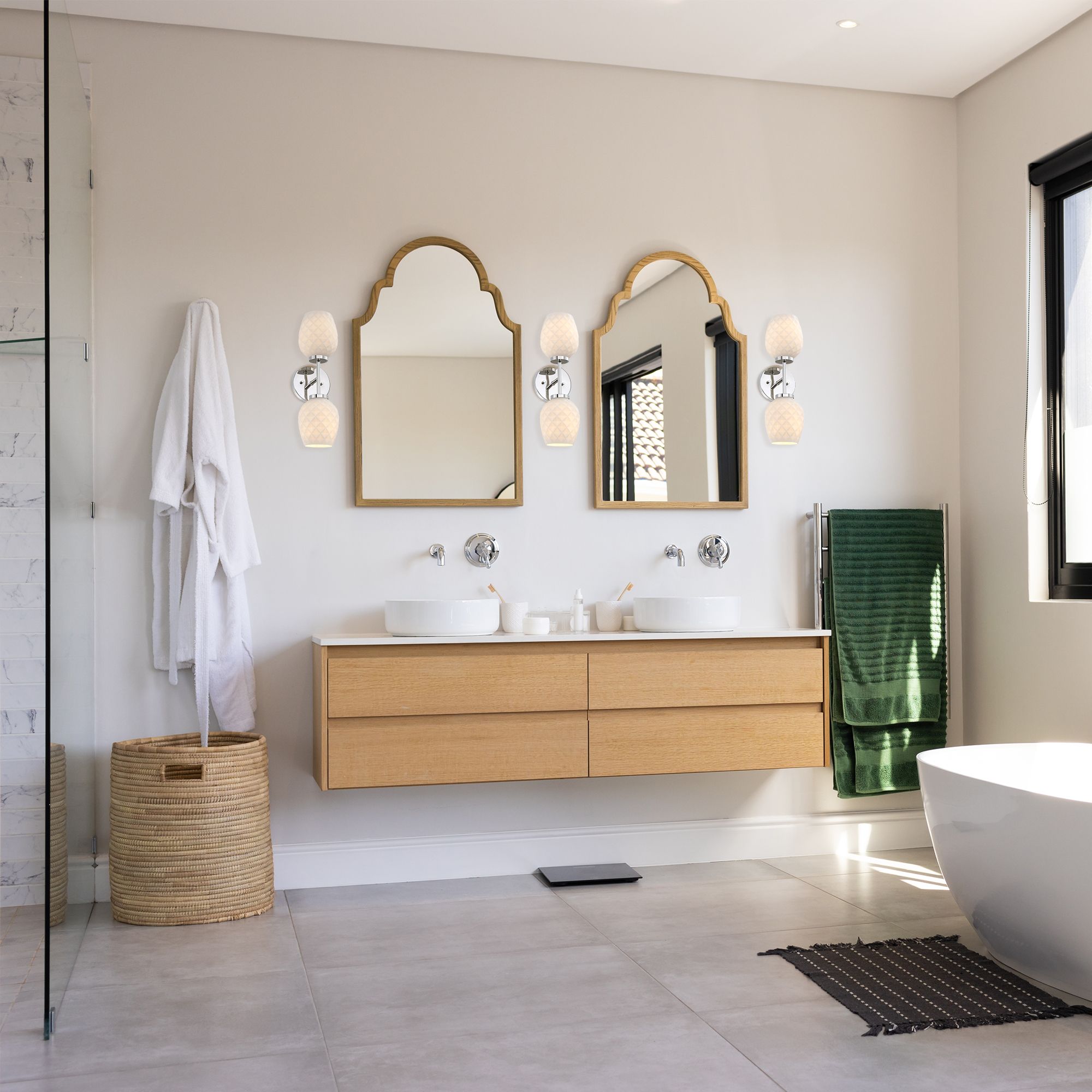 Dita 5.25 in. 2-Light Polished Nickel Indoor Wall Sconce