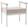 Diva 25 1/4" Wide Cream Velvet Bench with Arms