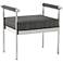 Diva Gray Shagreen Bench with Arms