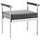 Diva Gray Velvet Bench with Arms