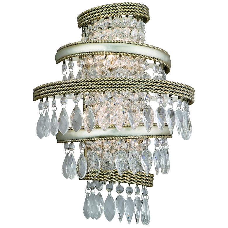 Image 1 Diva Silver Gold and Crystal 16 inch Wide Corbett Wall Sconce