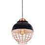 Dive 11.5" Wide Shiny Black and Copper  LED Pendant