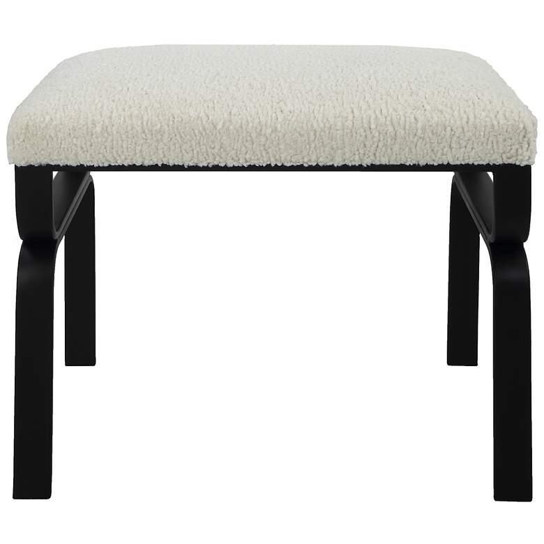 Image 2 Diverge 22 3/4" Wide White Faux Shearling Fabric Bench