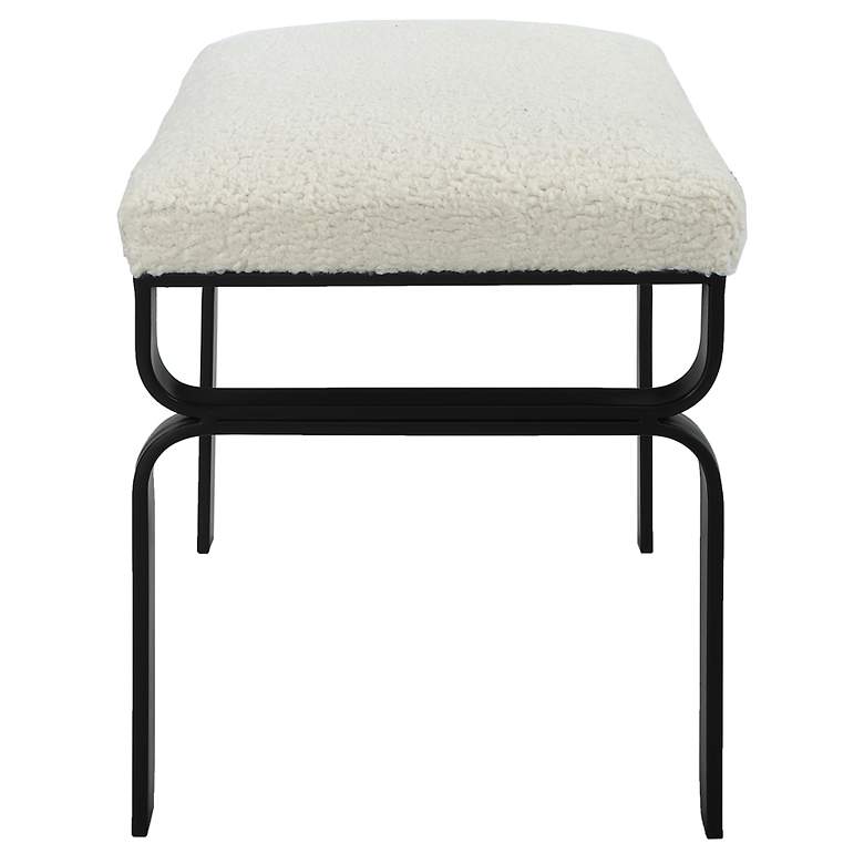 Image 5 Diverge 22 3/4" Wide White Faux Shearling Fabric Bench more views