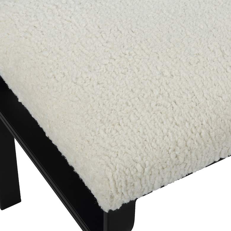Image 6 Diverge 22 3/4" Wide White Faux Shearling Fabric Bench more views