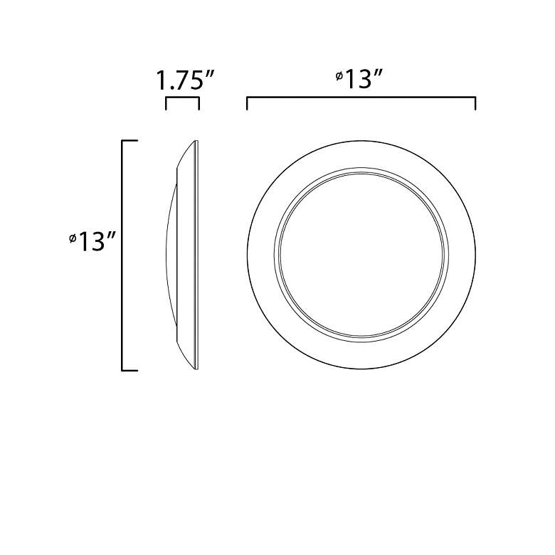 Image 2 Diverse 13" LED Flush Mount 3000K Non-T24 more views
