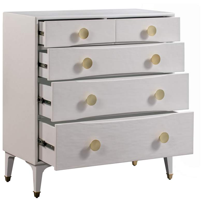 Image 3 Divine 38 inch Wide White 5-Drawer Wood Accent Chest more views