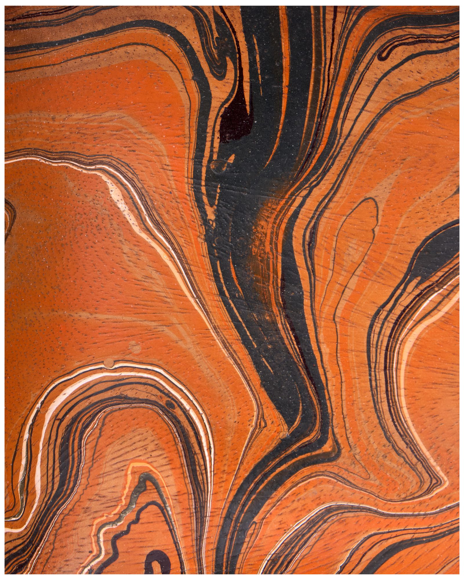 Image 6 Divine Marbleized Orange & White Rectangular Tray - Set of 2 more views