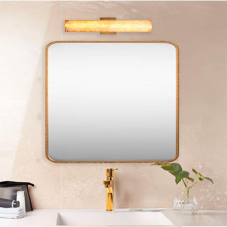 Image 5 Divinely 24 1/2" Wide Celeste Brass LED Bath Light more views