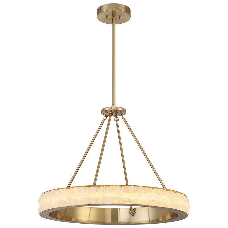 Image 2 Divinely 29" Wide Celeste Brass Ring LED Pendant Light