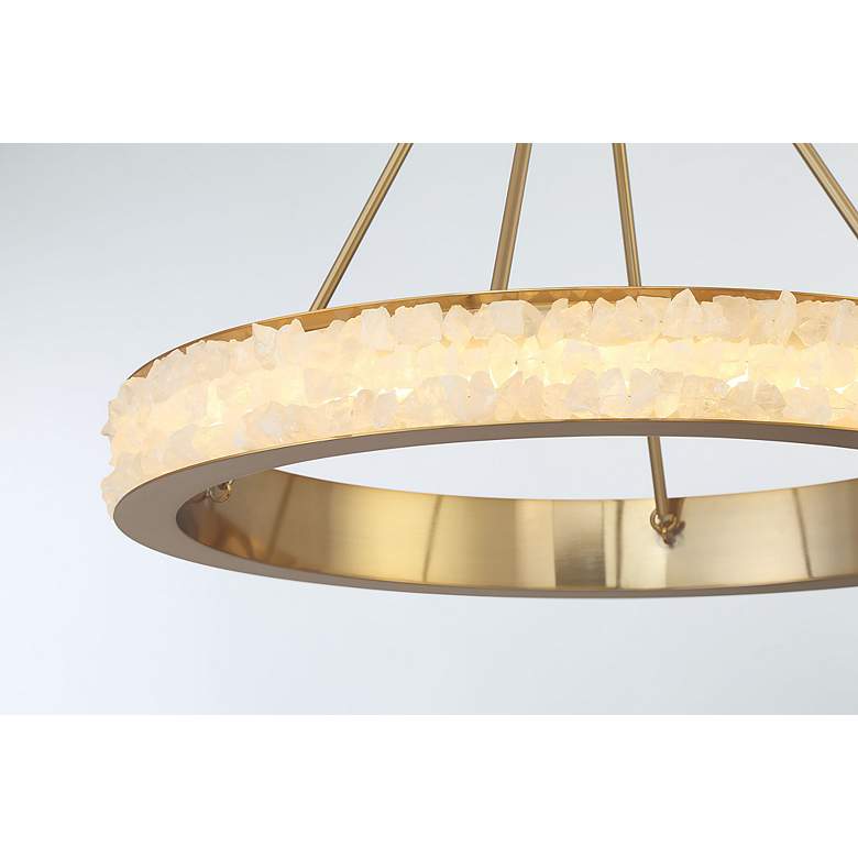 Image 5 Divinely 29" Wide Celeste Brass Ring LED Pendant Light more views