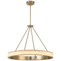 Divinely 36 1/4" Wide Celeste Brass LED Ring Chandelier