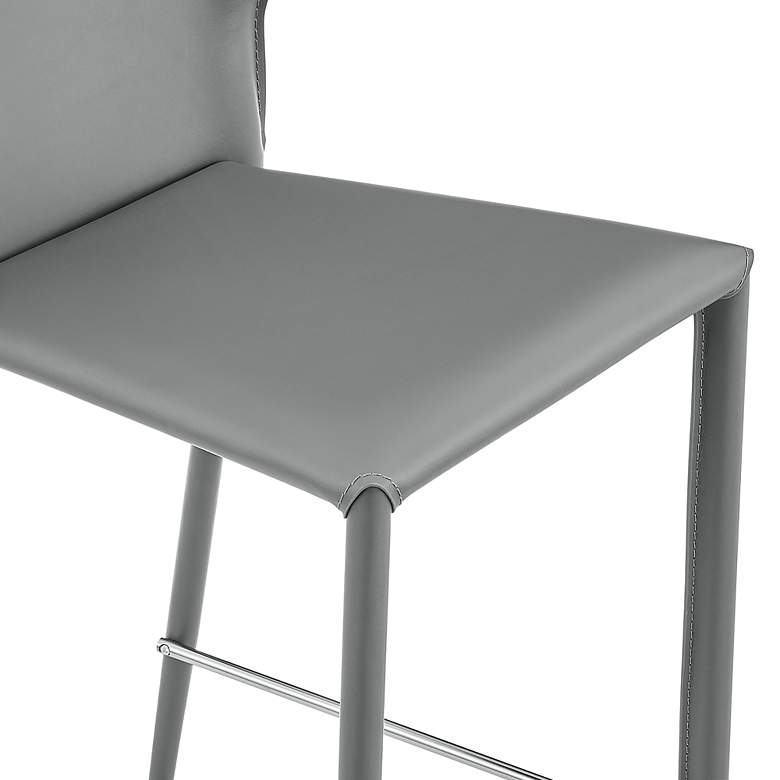 Image 2 Divinia 25 1/2" Gray Leather Counter Stool more views