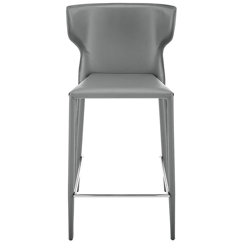 Image 5 Divinia 25 1/2" Gray Leather Counter Stool more views