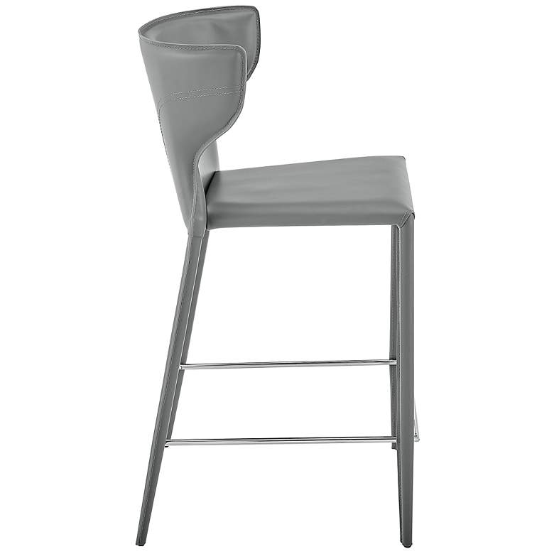 Image 7 Divinia 25 1/2" Gray Leather Counter Stool more views