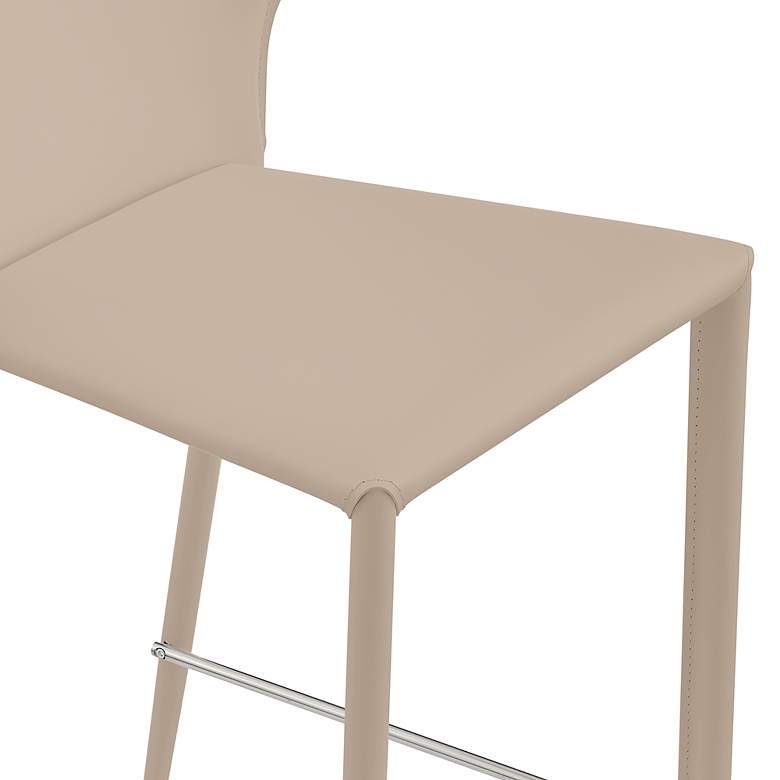 Image 4 Divinia 25 1/2" Light Gray Fabric Counter Stools Set of 2 more views