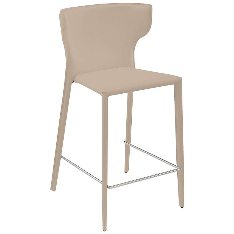 Image 7 Divinia 25 1/2" Light Gray Fabric Counter Stools Set of 2 more views