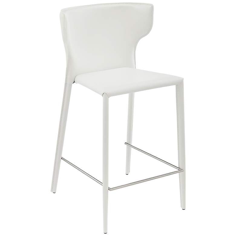 Image 1 Divinia 25 1/2" White Leather Counter Stool