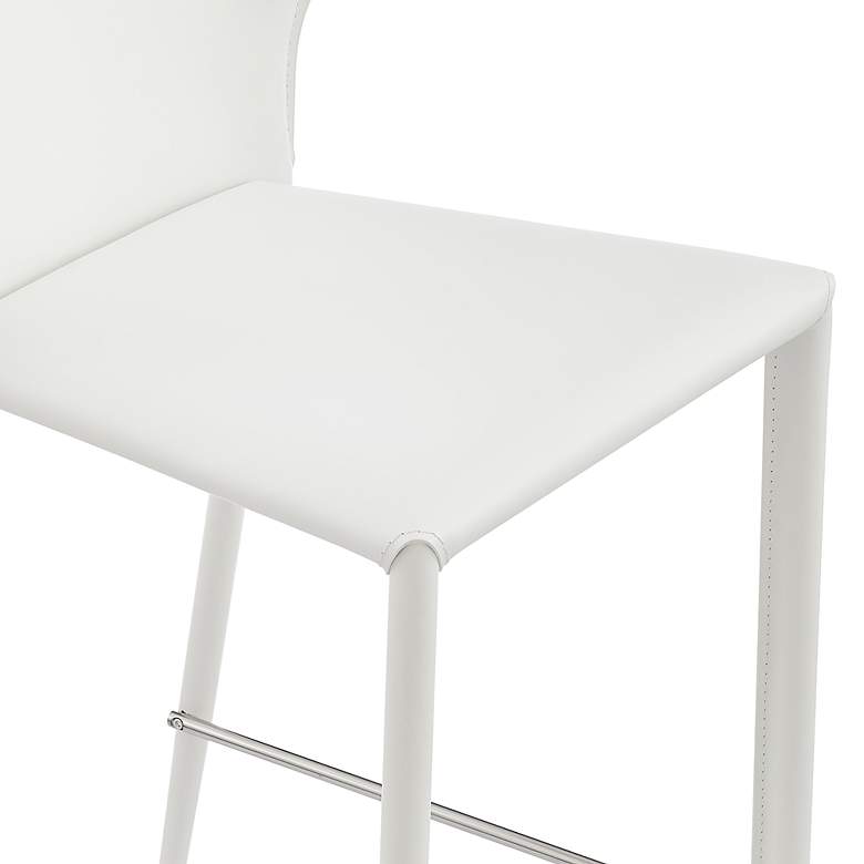 Image 3 Divinia 25 1/2 inch White Leather Counter Stool more views