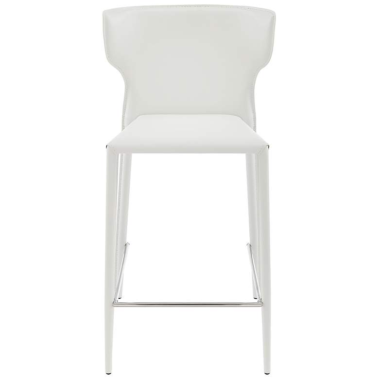 Image 5 Divinia 25 1/2 inch White Leather Counter Stool more views
