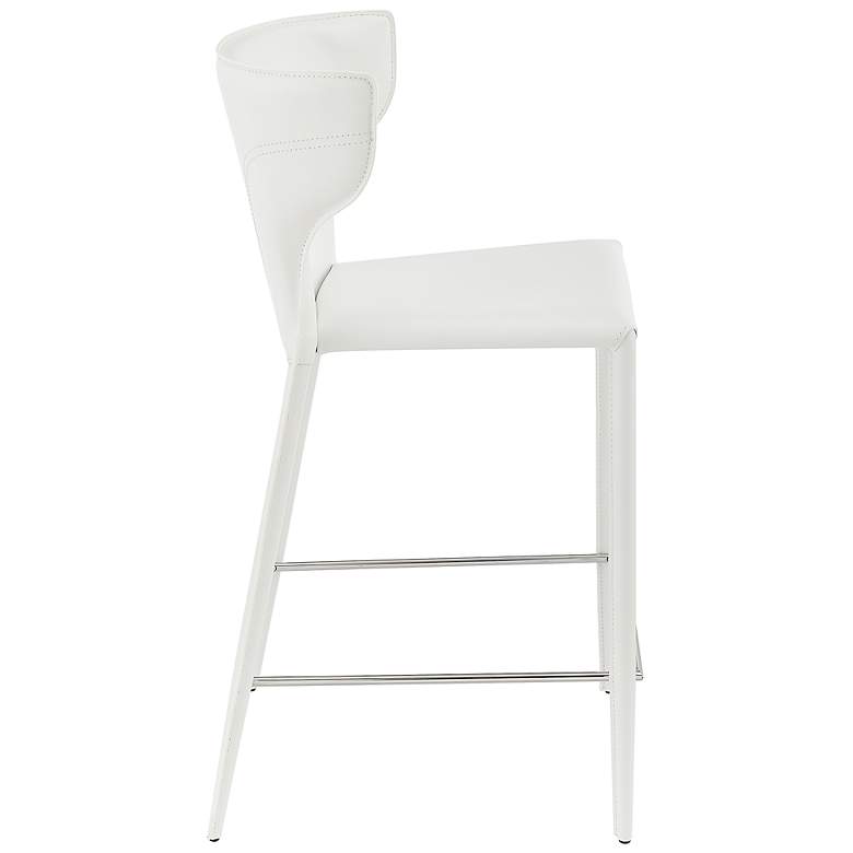 Image 7 Divinia 25 1/2" White Leather Counter Stool more views