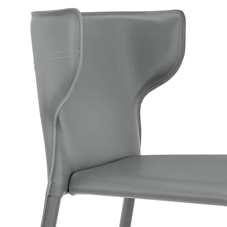Image 3 Divinia 29 1/2" Gray Leather Bar Stool more views