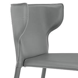 Image3 of Divinia 29 1/2" Gray Leather Bar Stool more views