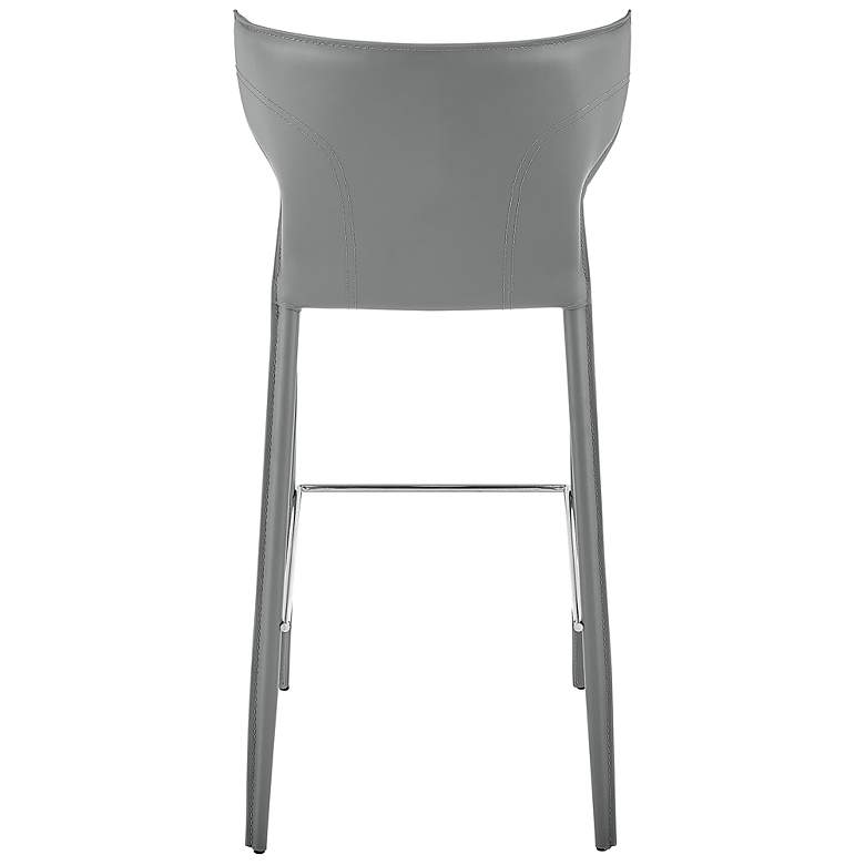 Image 6 Divinia 29 1/2" Gray Leather Bar Stool more views