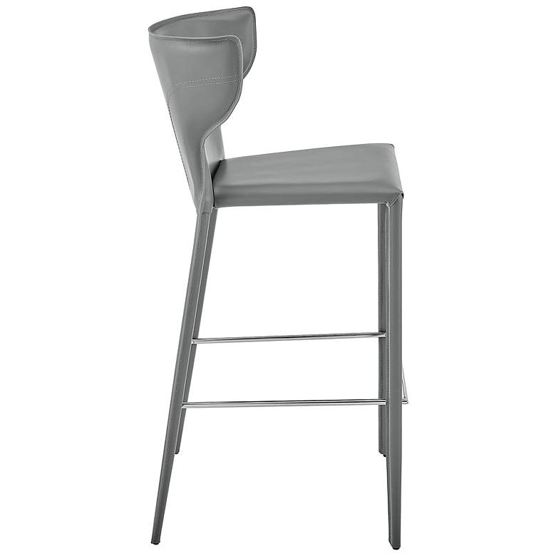 Image 7 Divinia 29 1/2" Gray Leather Bar Stool more views