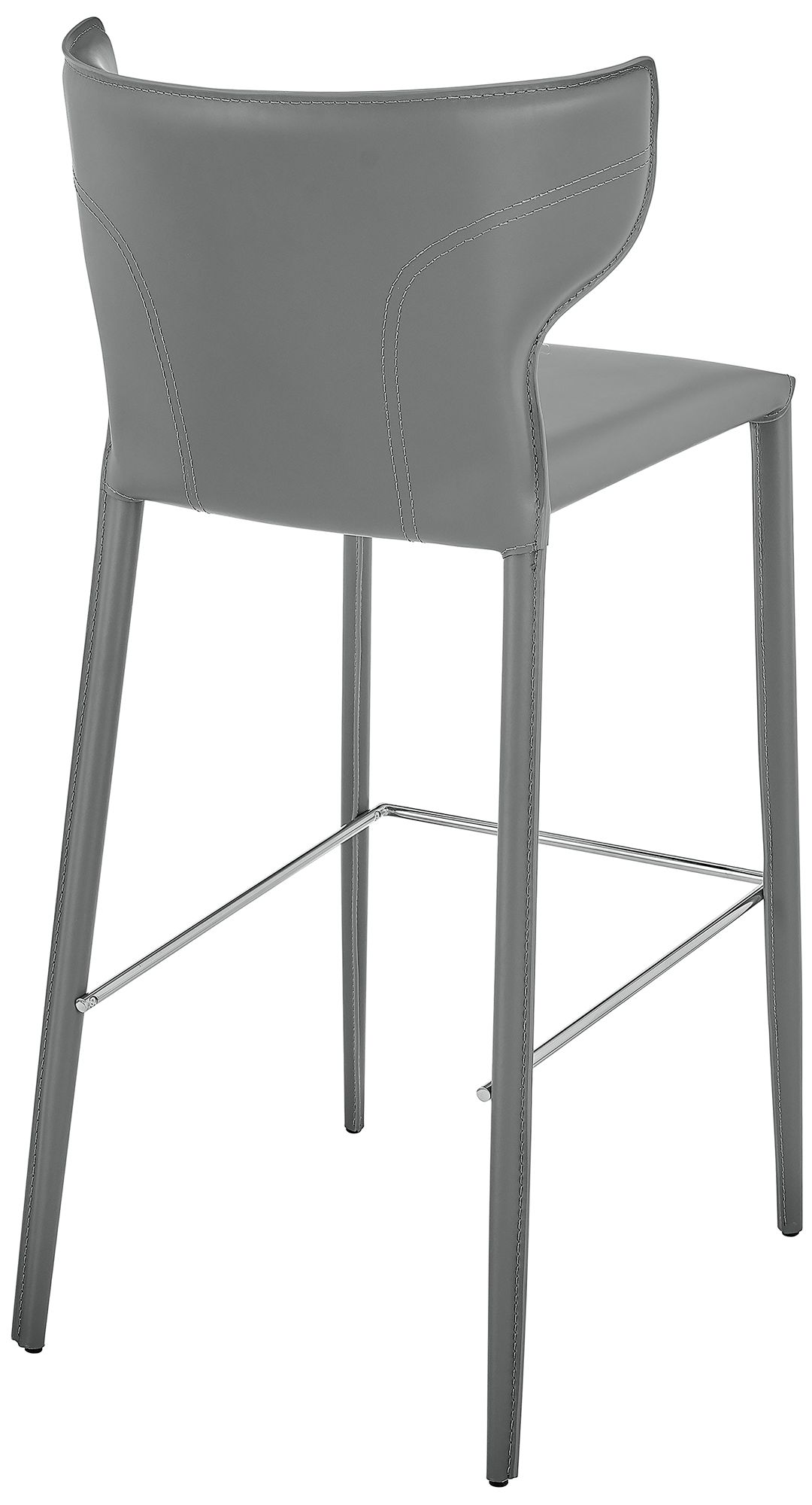 Divinia 29 1/2" Gray Leather Bar Stool