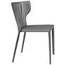 Divinia Gray Leather Stacking Side Chair