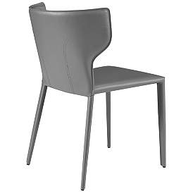 Image5 of Divinia Gray Leather Stacking Side Chair more views