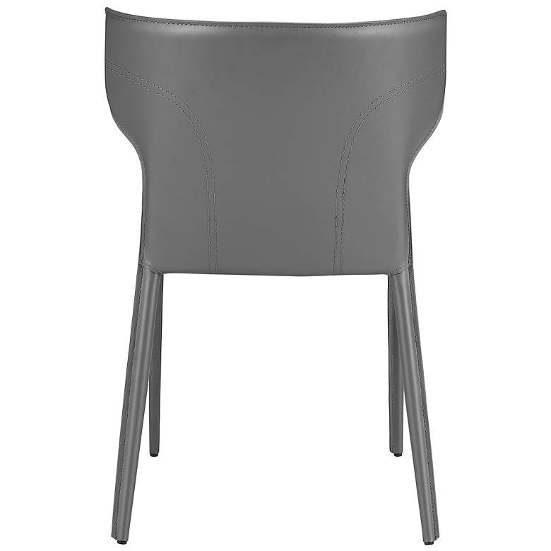 Image 6 Divinia Gray Leather Stacking Side Chair more views