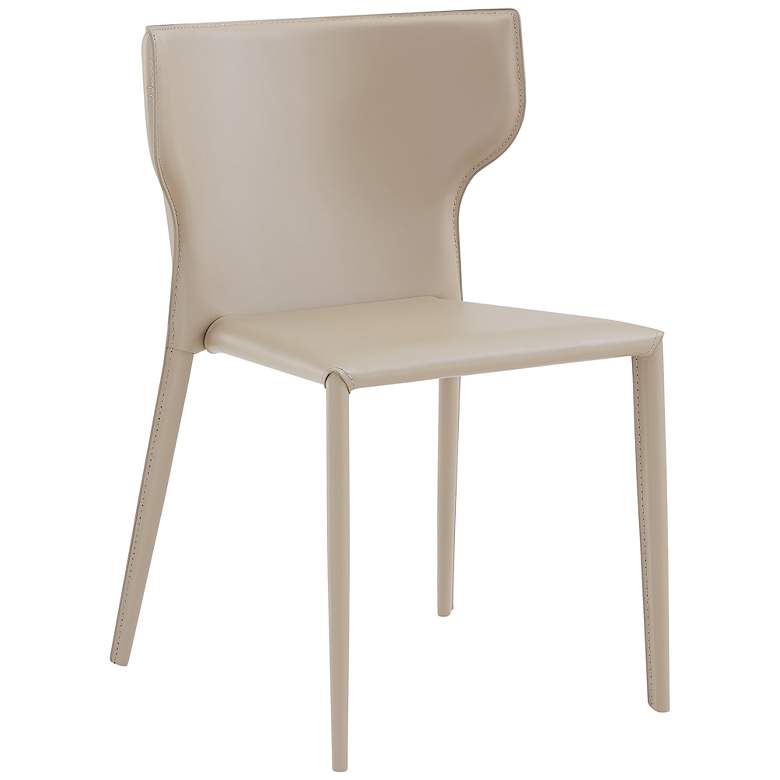 Image 1 Divinia Light Gray Leather Stacking Side Chair