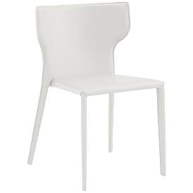 Image1 of Divinia White Leather Stacking Side Chair