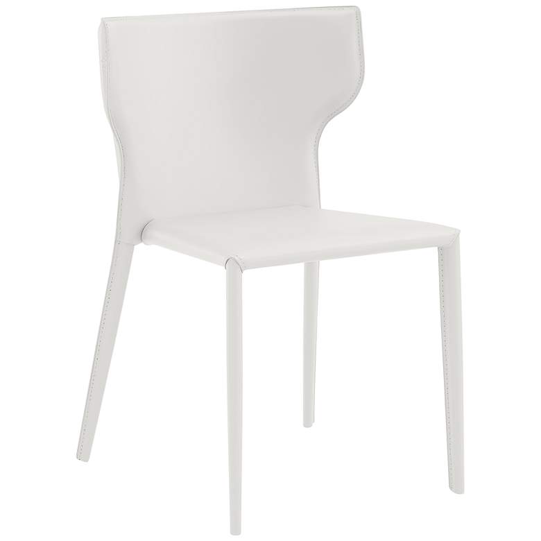 Image 1 Divinia White Leather Stacking Side Chair