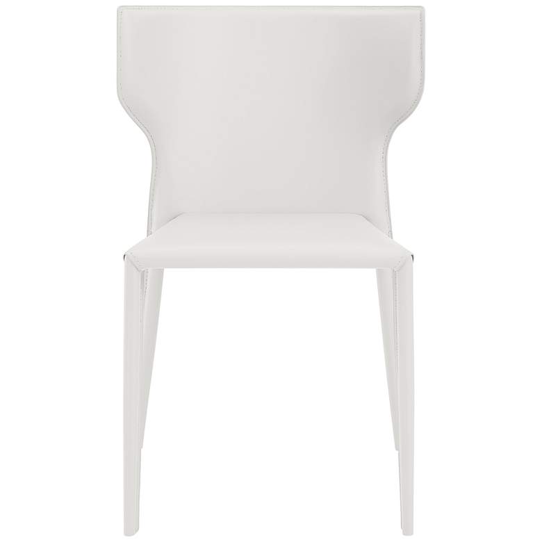 Image 2 Divinia White Leather Stacking Side Chair more views