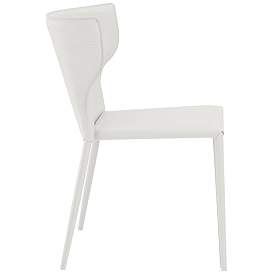 Image3 of Divinia White Leather Stacking Side Chair more views