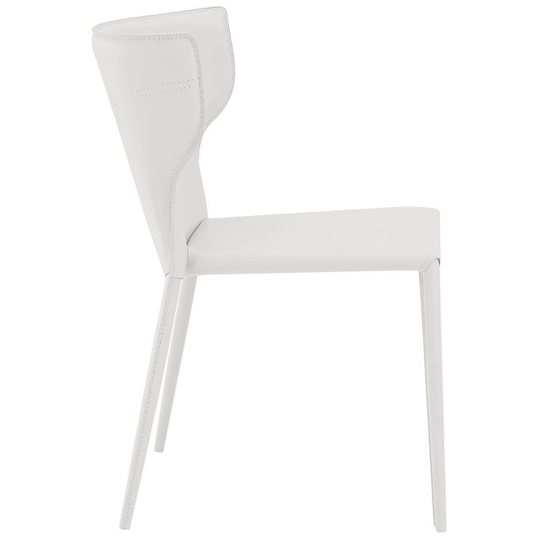 Image 3 Divinia White Leather Stacking Side Chair more views