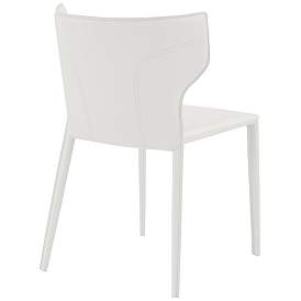 Image4 of Divinia White Leather Stacking Side Chair more views