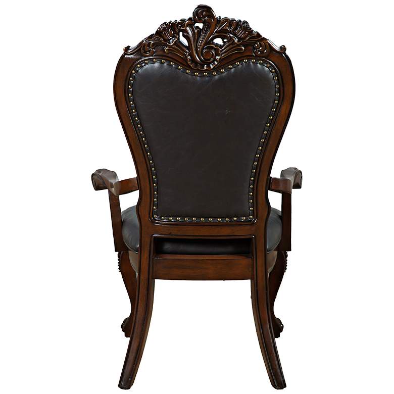 Image 4 Divino Cherry Faux Leather Arm Chairs Set of 2 more views
