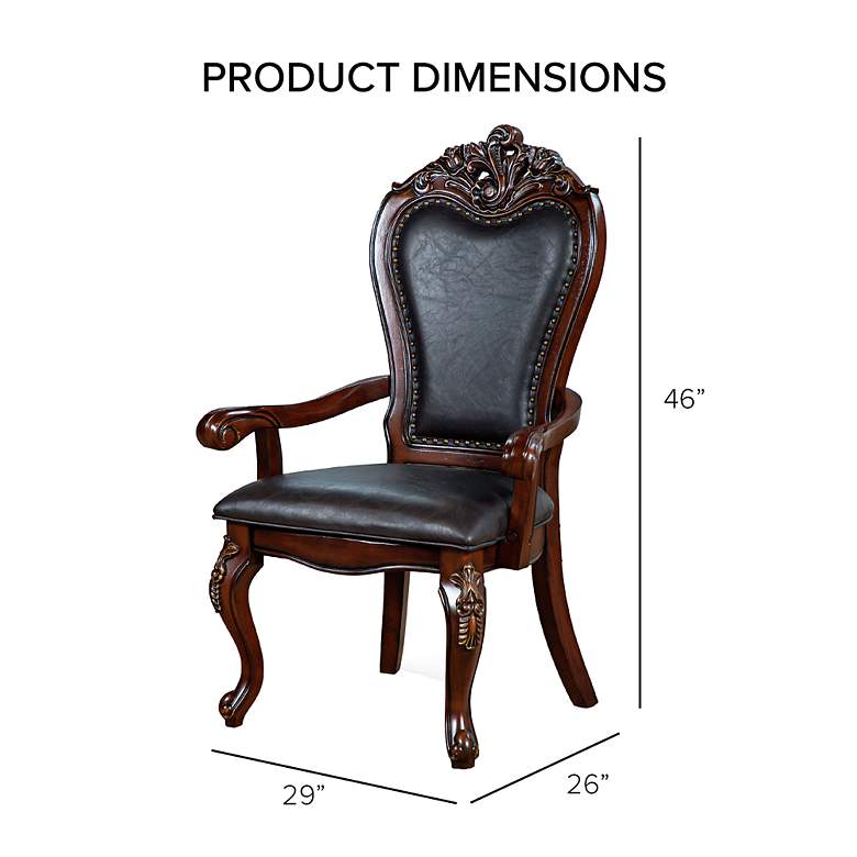 Image 6 Divino Cherry Faux Leather Arm Chairs Set of 2 more views