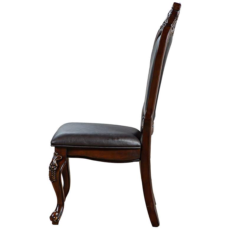 Image 3 Divino Cherry Faux Leather Side Chairs Set of 2 more views