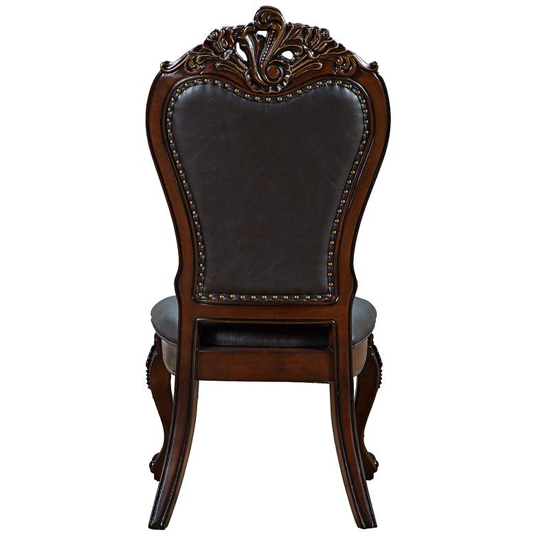 Image 4 Divino Cherry Faux Leather Side Chairs Set of 2 more views