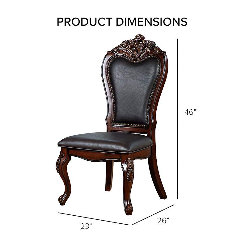 Image 6 Divino Cherry Faux Leather Side Chairs Set of 2 more views