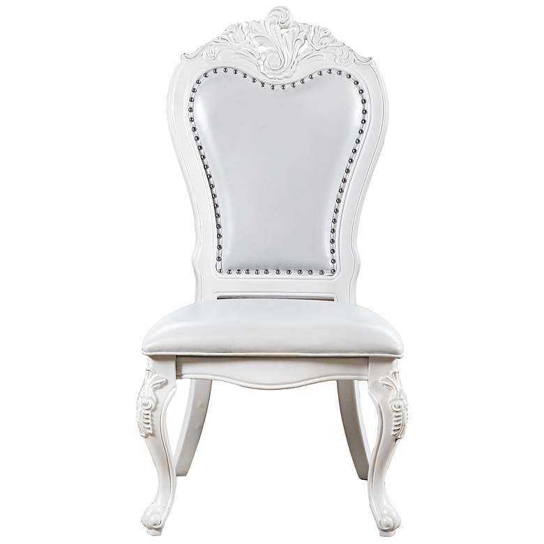 Image 2 Divino White Faux Leather Side Chairs Set of 2 more views