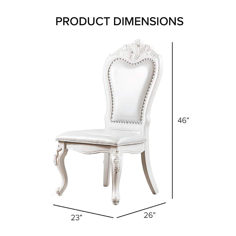 Image 6 Divino White Faux Leather Side Chairs Set of 2 more views