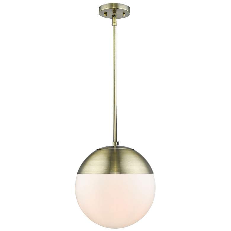 Image 1 Dixon 11 3/4" Wide Mini Pendant in Aged Brass with Opal