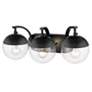 3_Dixon 21" Wide Matte Black 3-Light Bath Light with Clear Glass more views