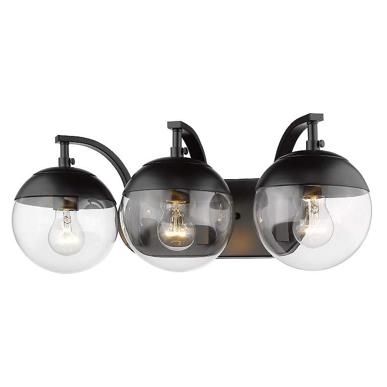 Image 4 Dixon 21" Wide Matte Black 3-Light Bath Light with Clear Glass more views